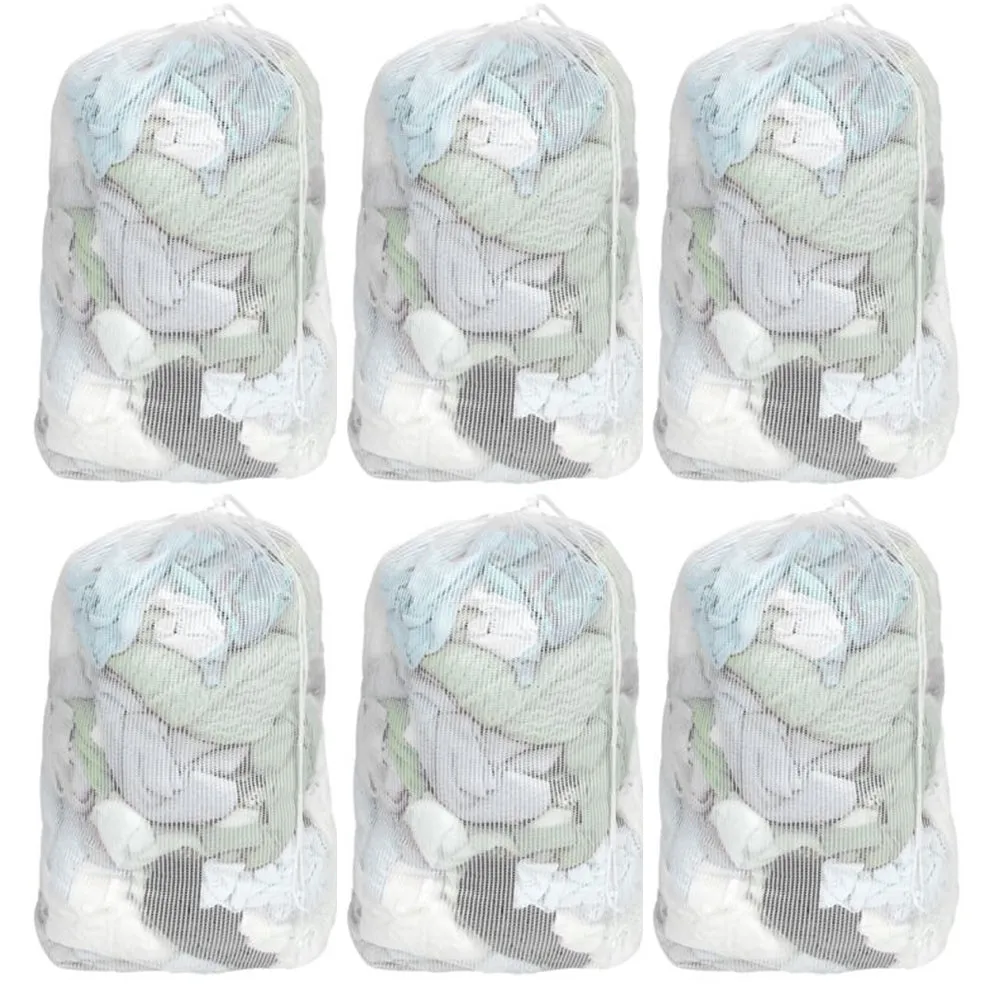 6 PC Laundry Bag Storage Hamper Wash Delicates Clothes Heavy Duty 18" X 12"