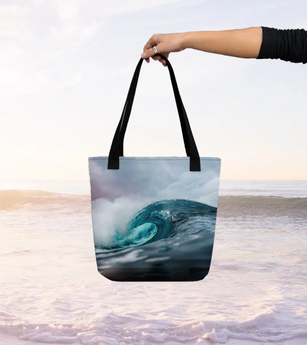 Beautiful ocean wave tote bag.