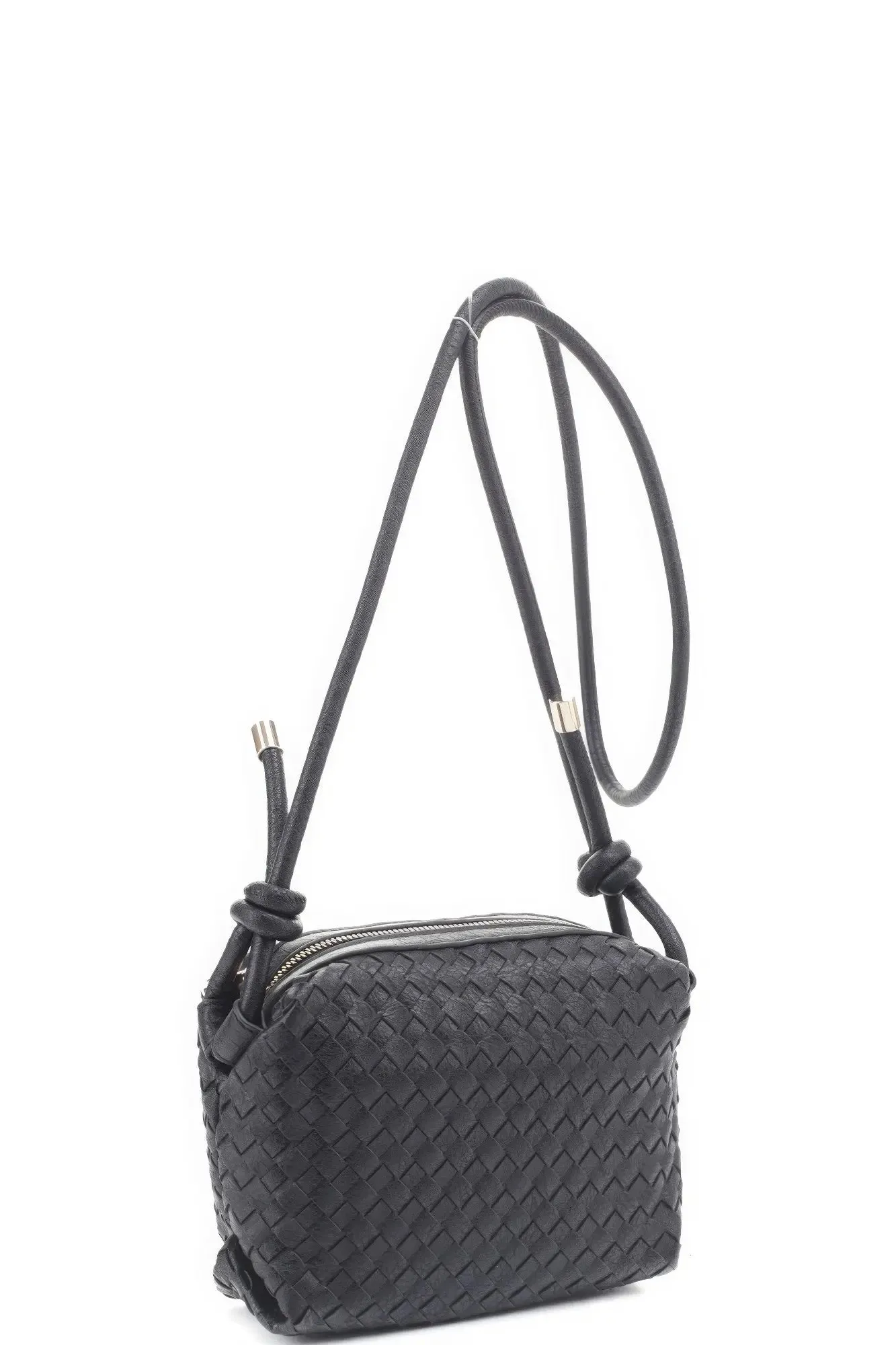 Braid Texture Zipper Crossbody Bag – Stylish &amp; Compact Handbag for Women