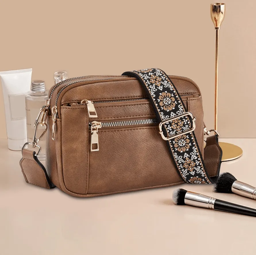 Handmade Colorful Straps Crossbody Leather Bags