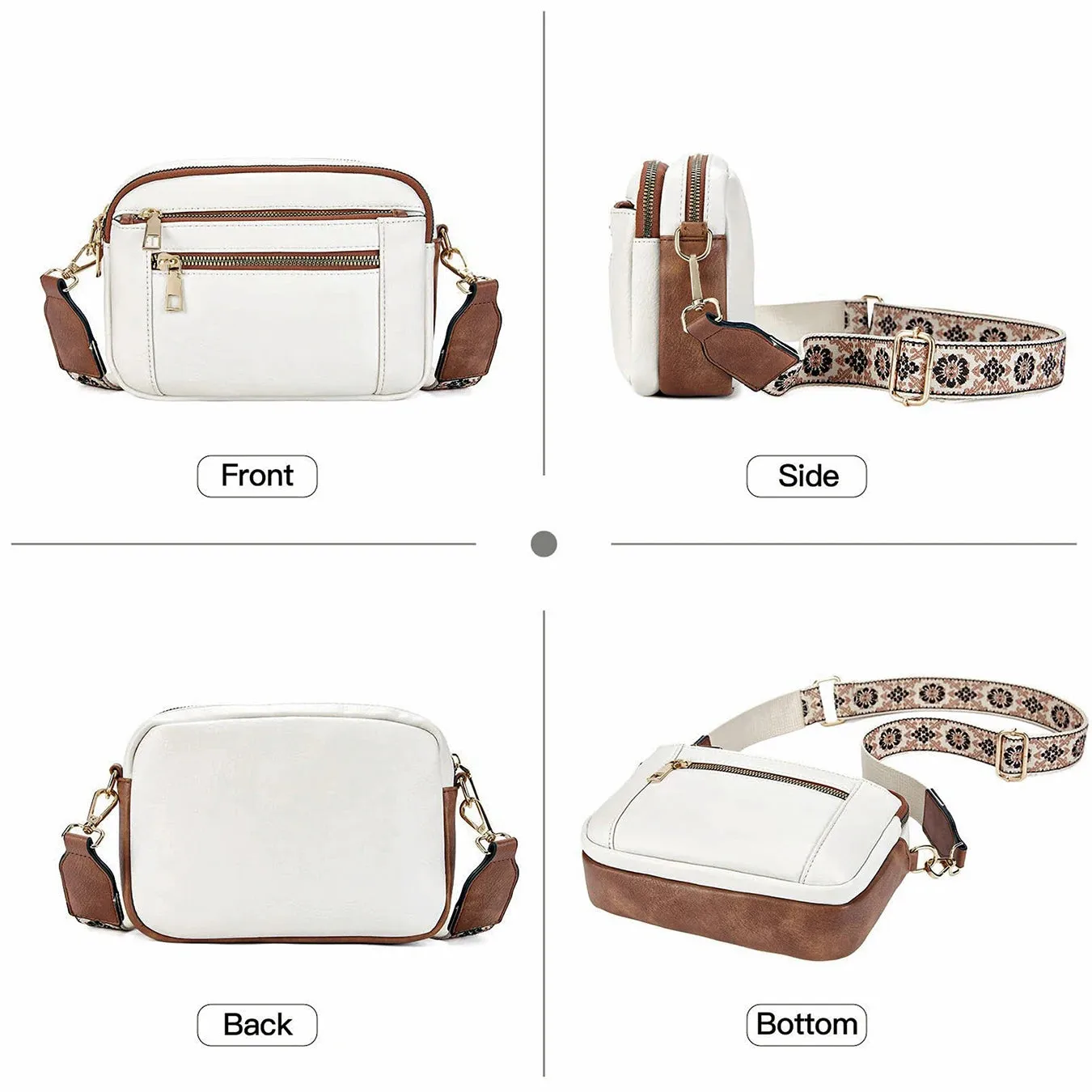 Handmade Colorful Straps Crossbody Leather Bags