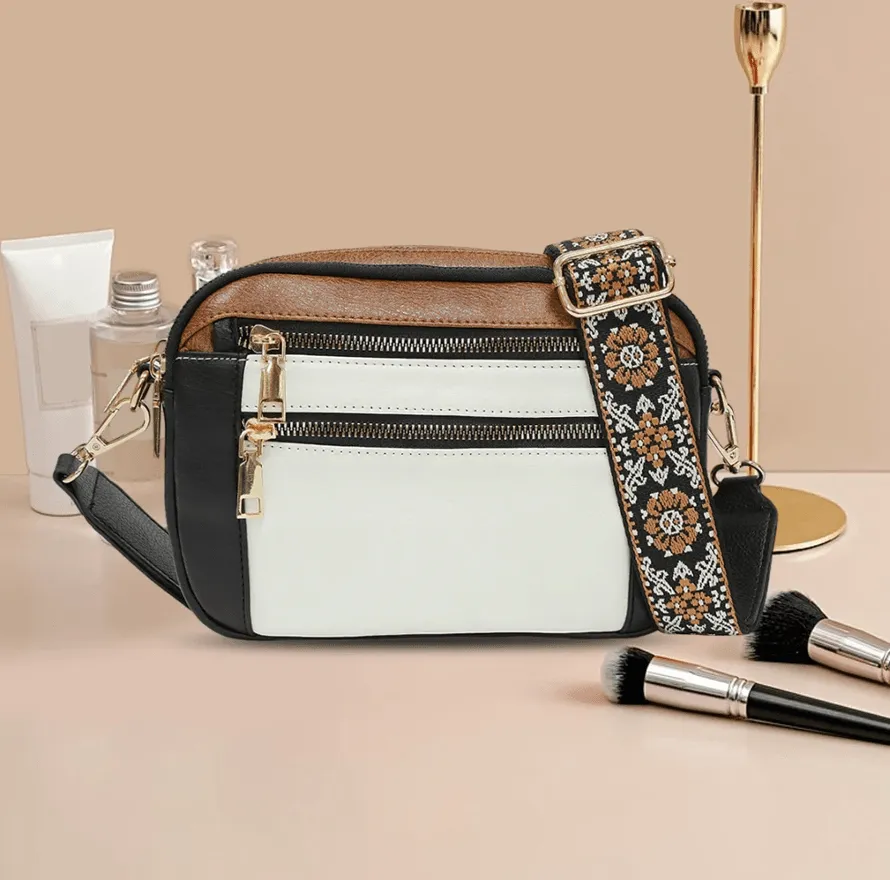 Handmade Colorful Straps Crossbody Leather Bags