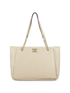 Karl Lagerfeld Paris leather tote with chain, Shell color