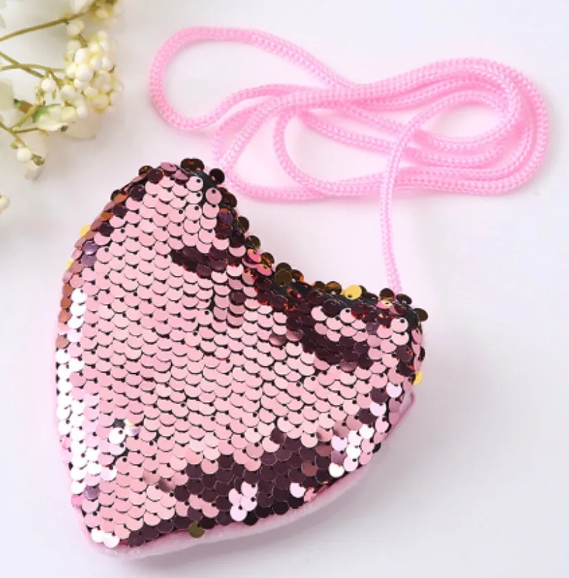 Mini Sequin Heart Purse