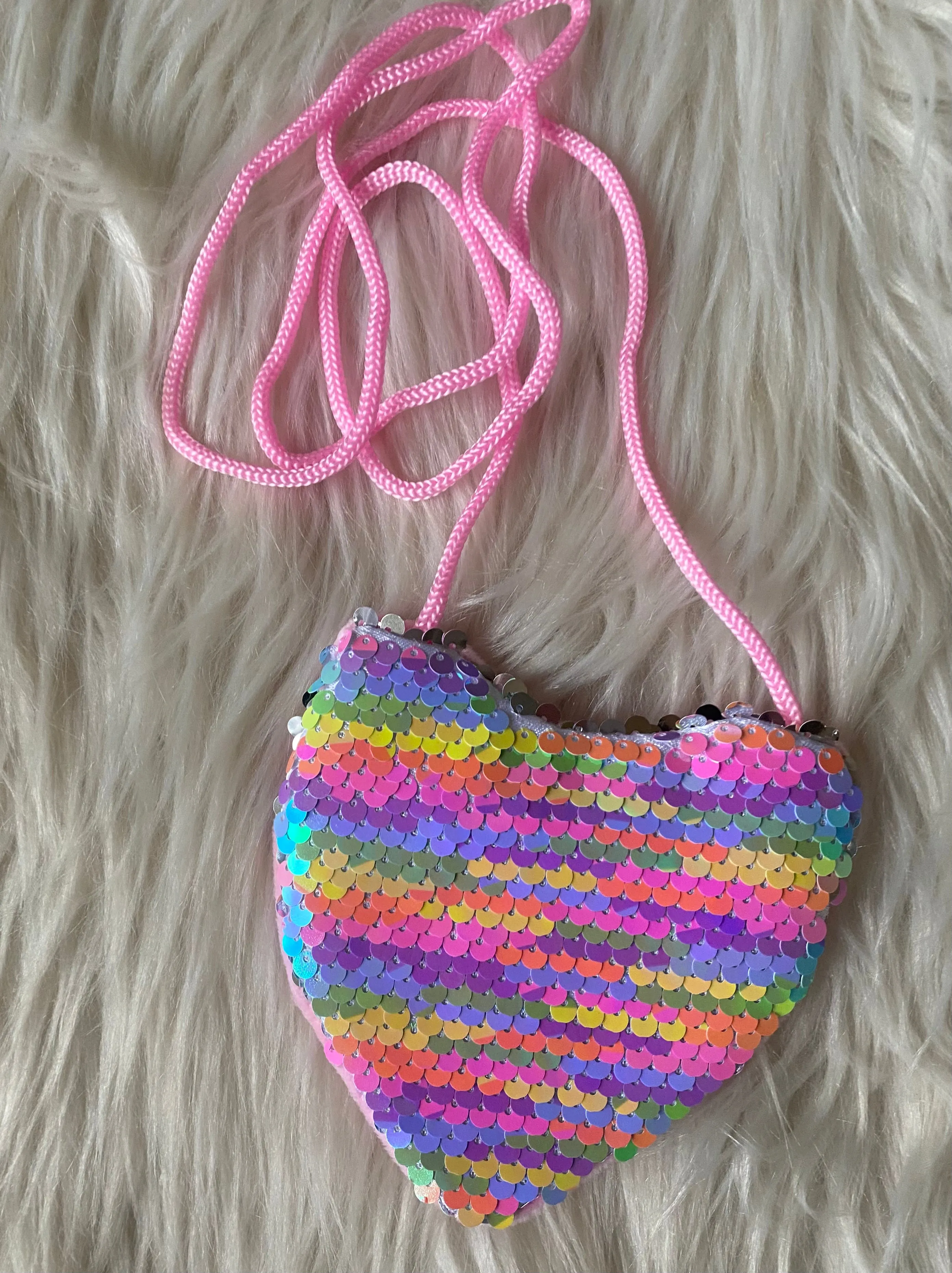 Mini Sequin Heart Purse