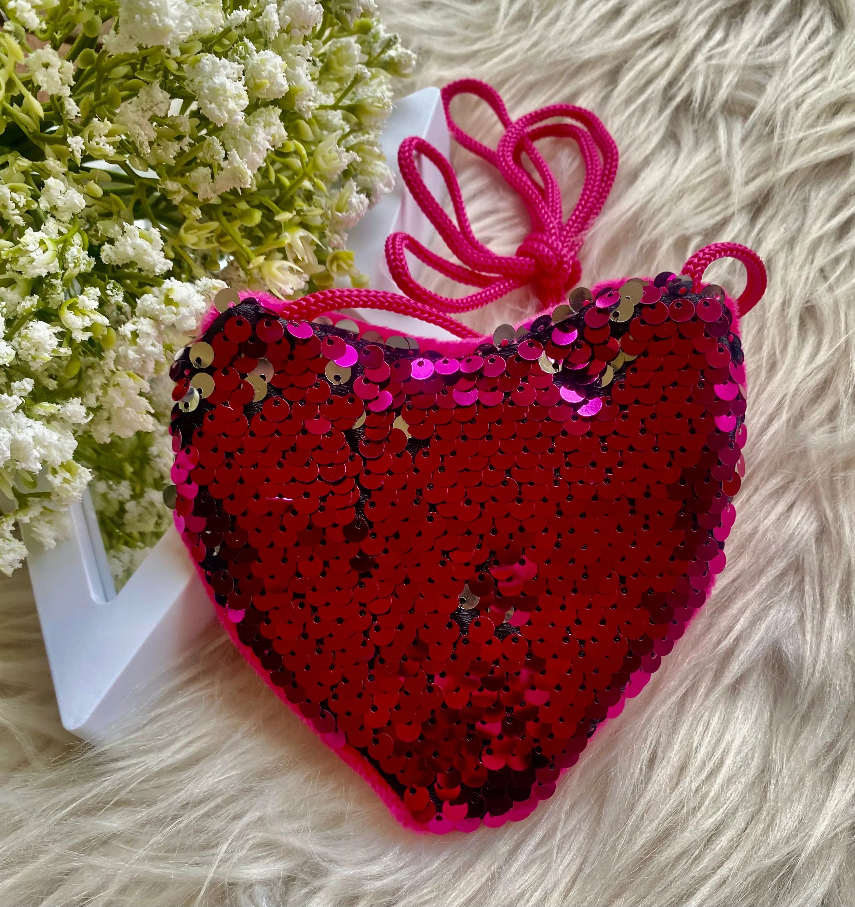 Mini Sequin Heart Purse