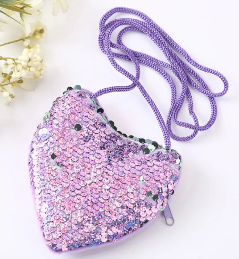 Mini Sequin Heart Purse