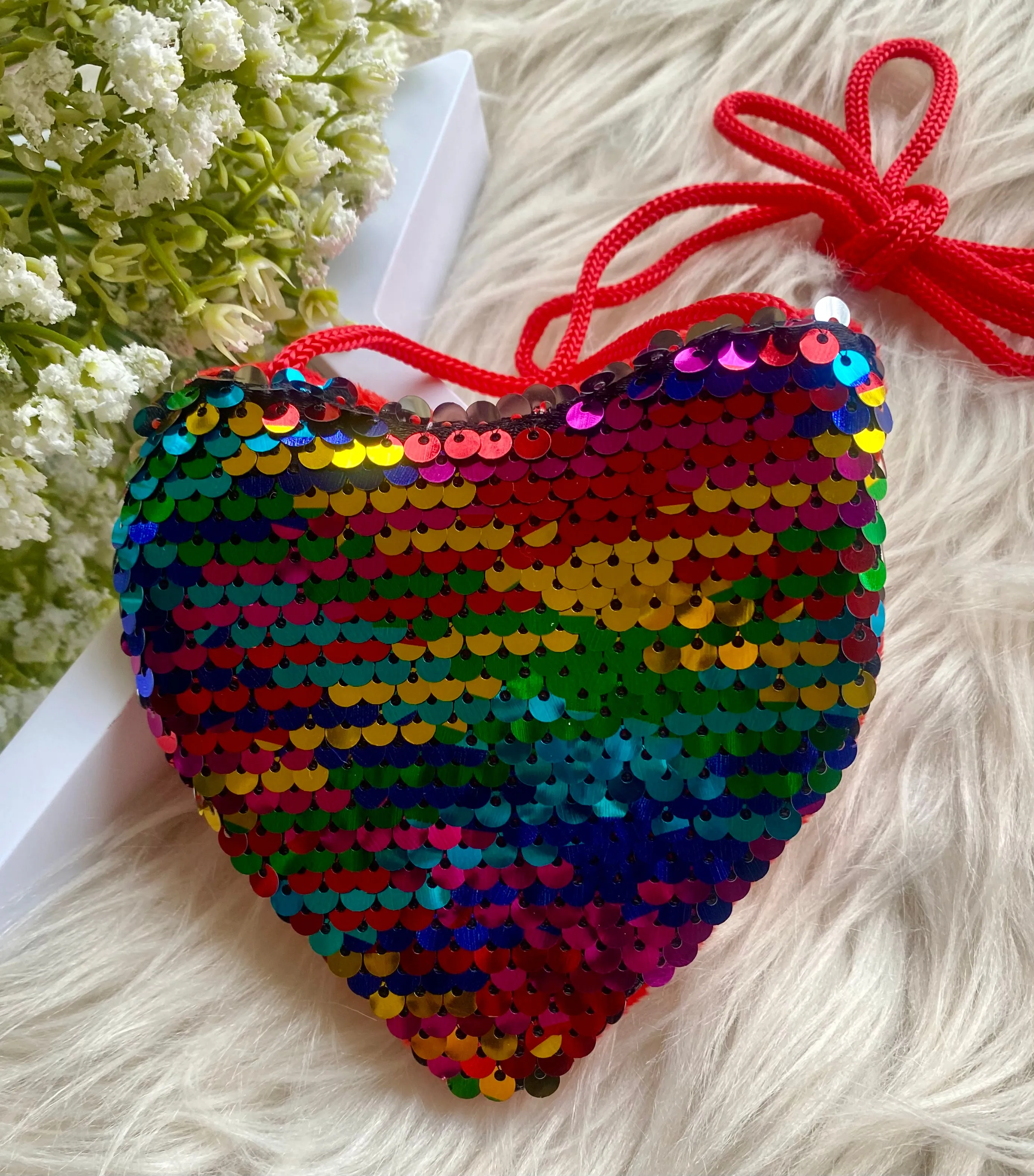 Mini Sequin Heart Purse