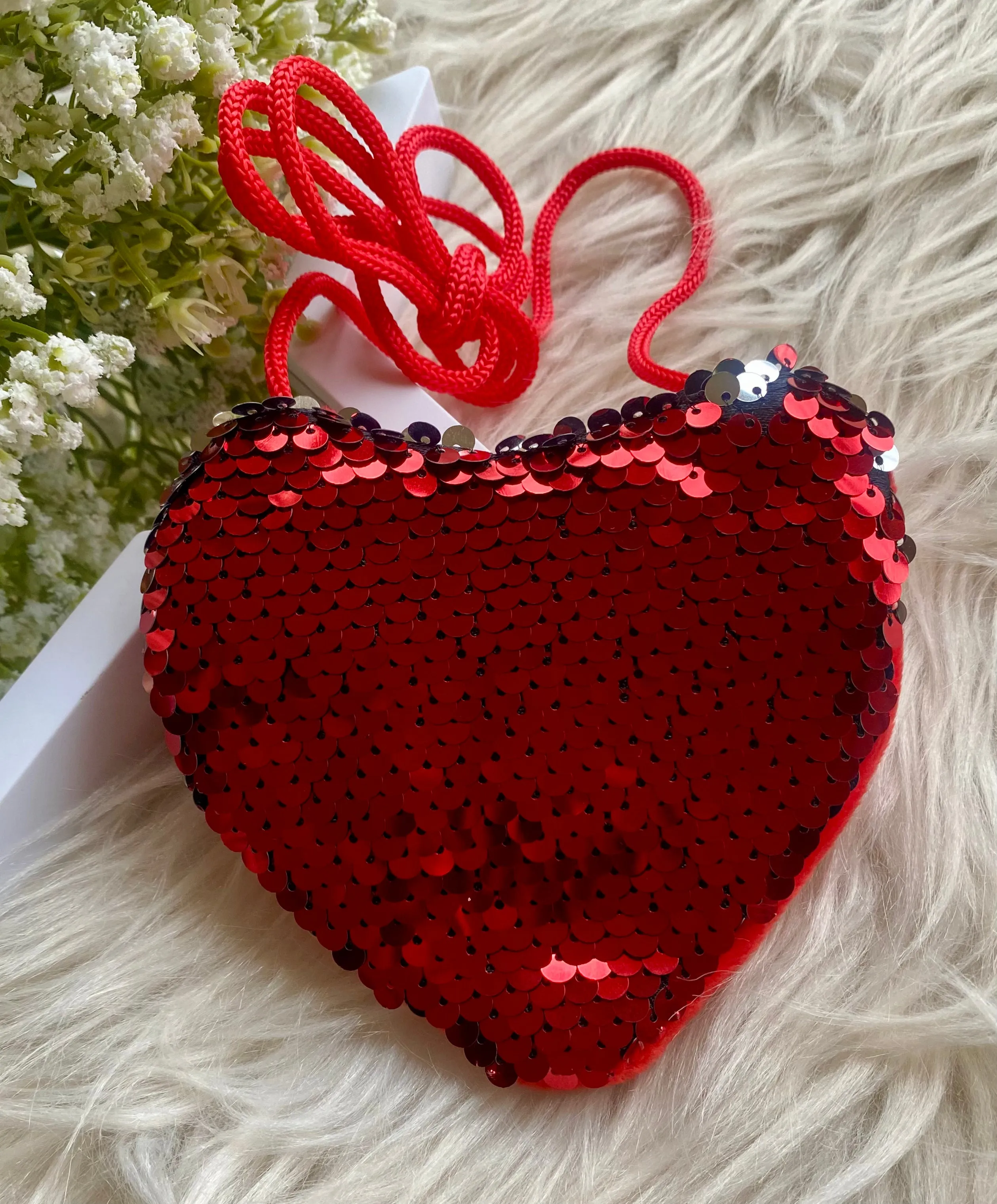 Mini Sequin Heart Purse