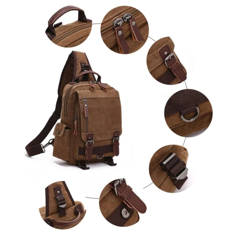 Outdoor Travel Messenger Canvas Chest Bag, Color: Green