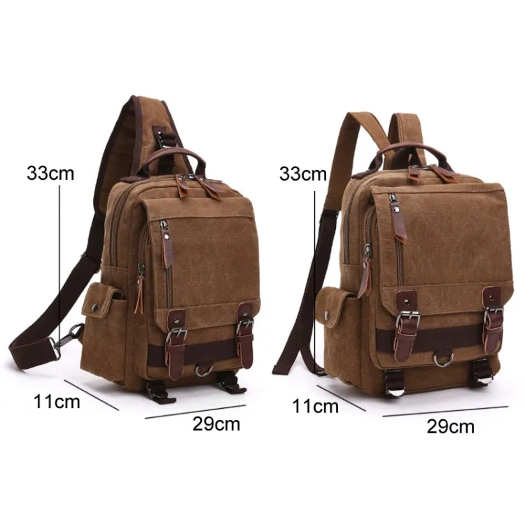 Outdoor Travel Messenger Canvas Chest Bag, Color: Green