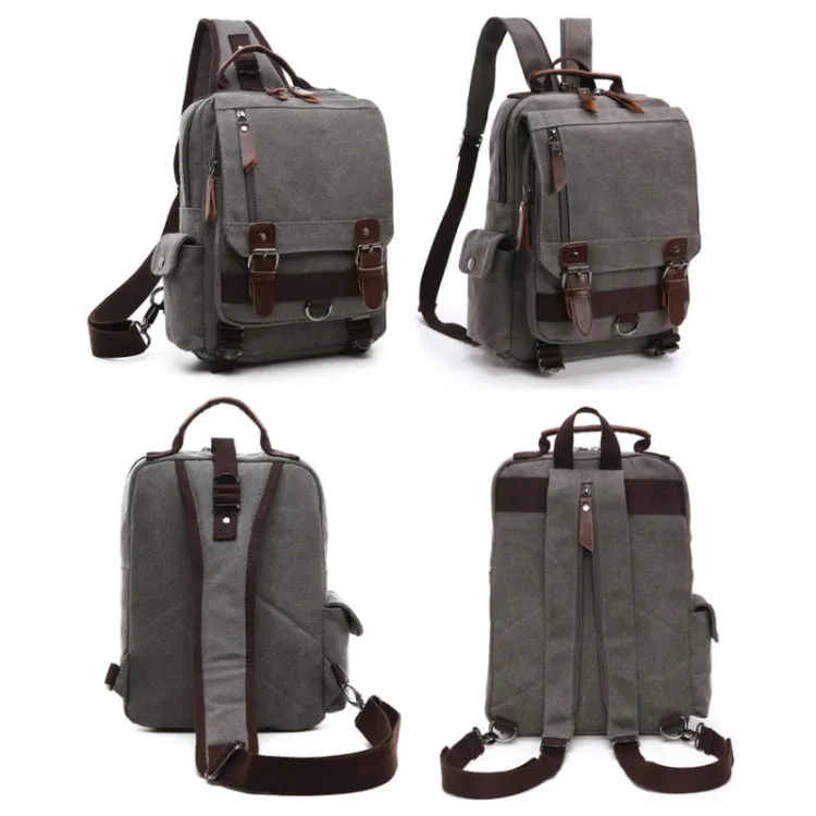Outdoor Travel Messenger Canvas Chest Bag, Color: Green