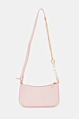 Women Pink Baguette Bag