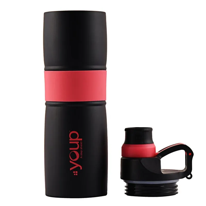 Youp Thermosteel Insulated Pink Color Water Bottle GRIPPY - 650 ml
